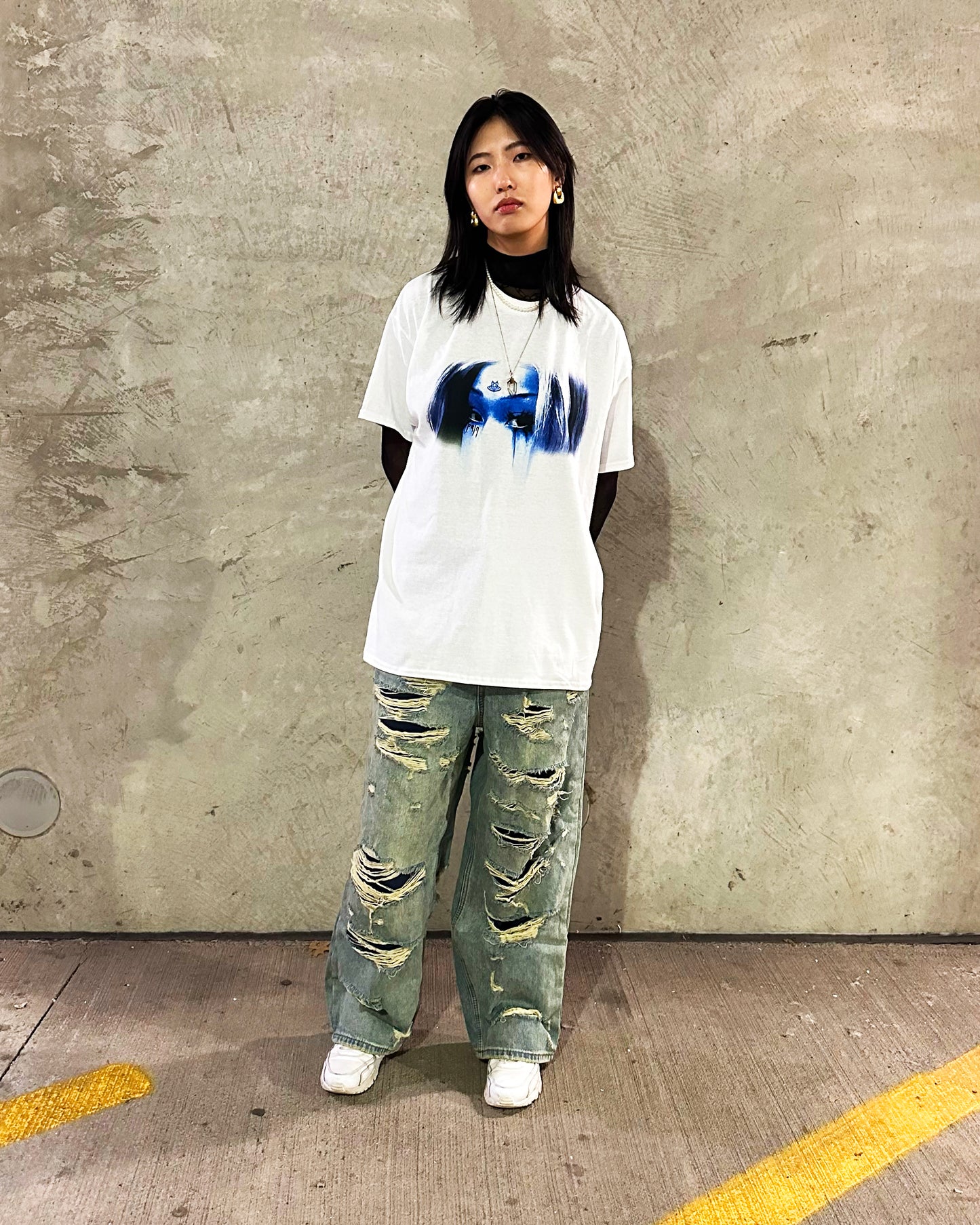 "PAIN" TEE - BLUE