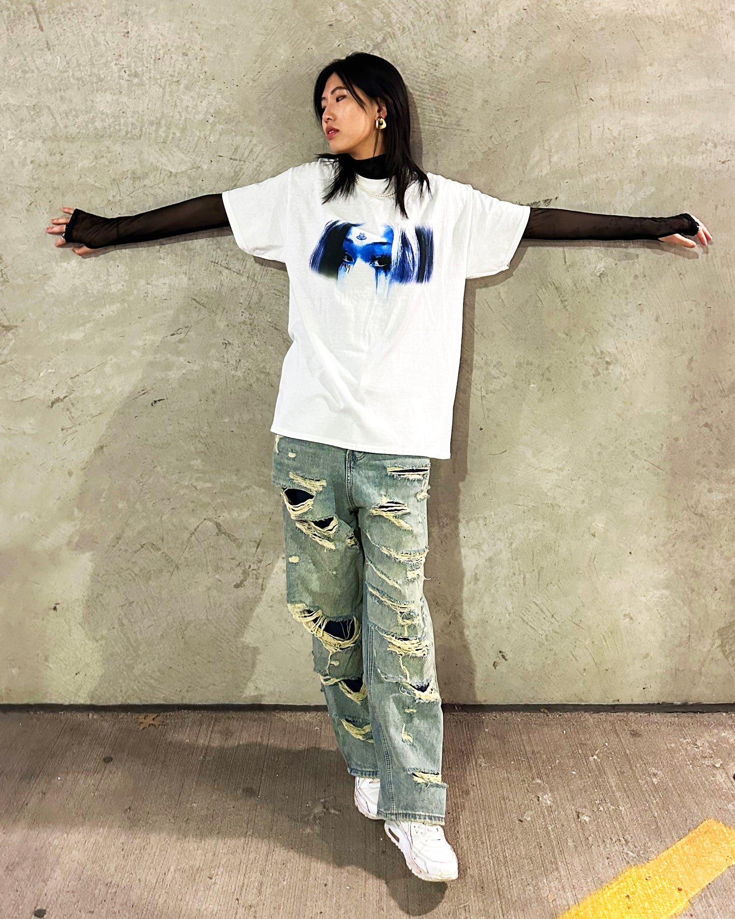 "PAIN" TEE - BLUE