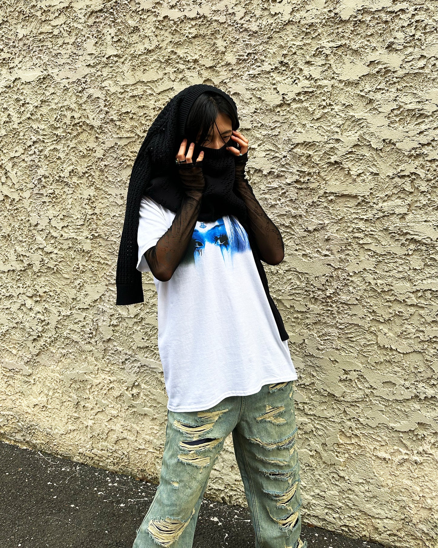 "PAIN" TEE - BLUE